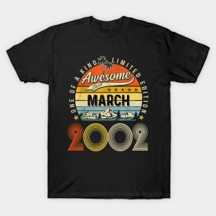 Awesome Since March 2002 Vintage 21st Birthday T-Shirt